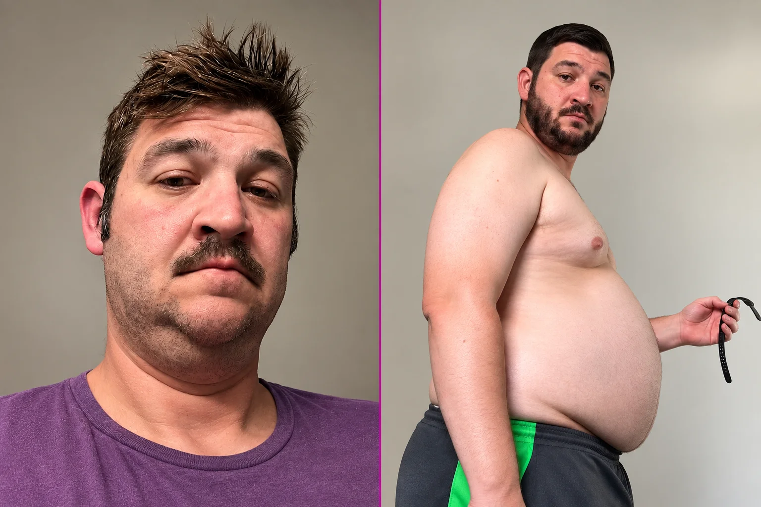 Coach E before fitness journey feeling disconnected